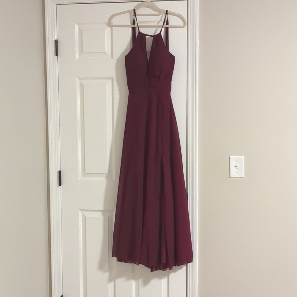 Burgundy bridesmaid dress